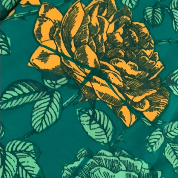 Green + Yellow LuLaRoe Rose OS Leggings - Picture 2 of 5